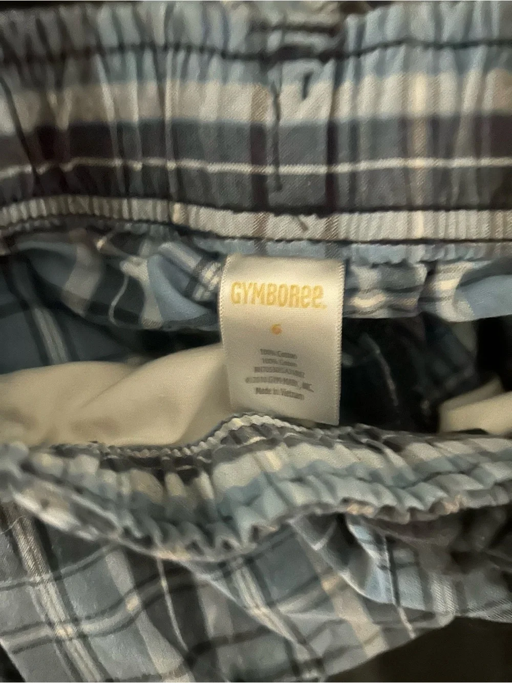 Gymboree Blue and Gray Plaid Cargo Shorts